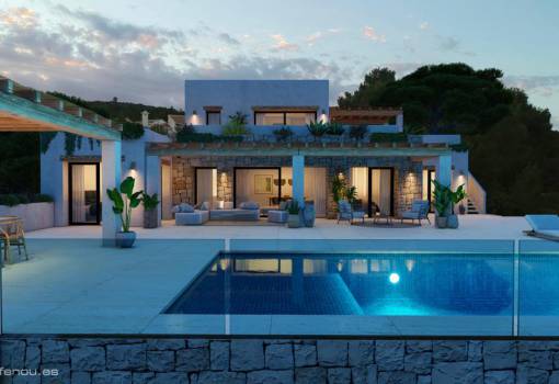 Villa moderna de alta calidad en venta con vistas al mar cerca de Moraira