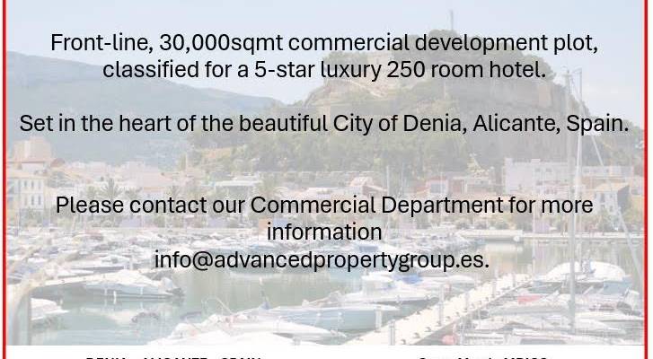 Hotel development site in Denia for sale